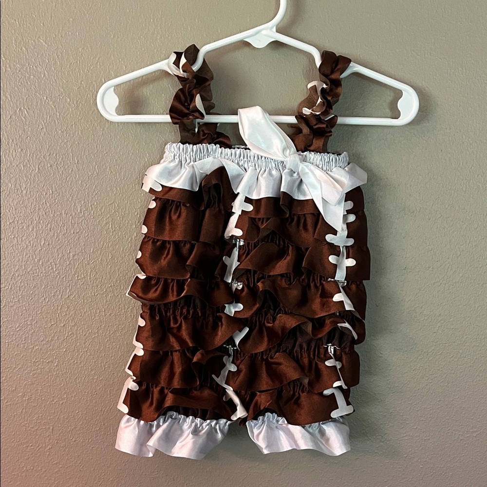 Football Ruffled Kids One Piece